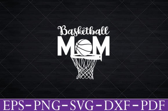 Basketball Mom Cute Novelty Distressed Graphics for Crafts
