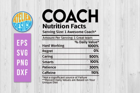 Coach Nutrition Facts Svg