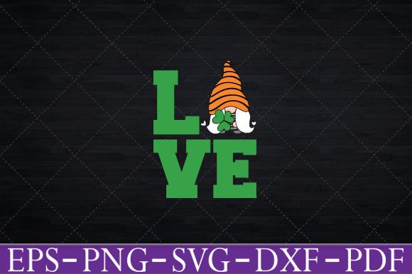 St Patrick s Day Love Gnome T-Shirt Svg Graphics for Crafts